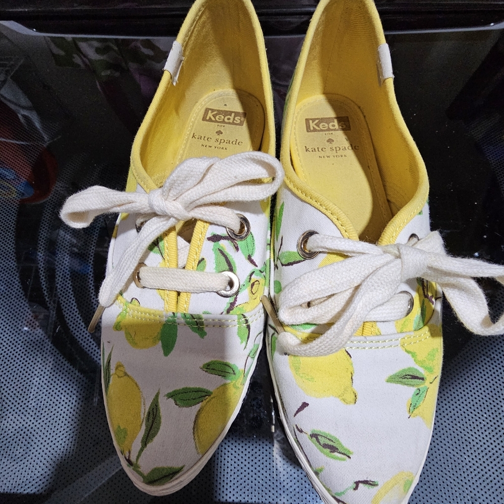 Keds Lemon Print Sneakers - White and Yellow